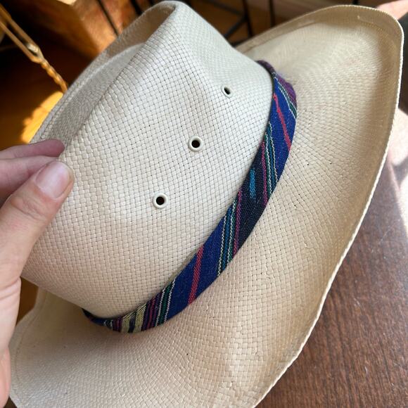 Vintage Chi Chi Collection Straw Hat Golf Multicolor Band small medium - Picture 3 of 12